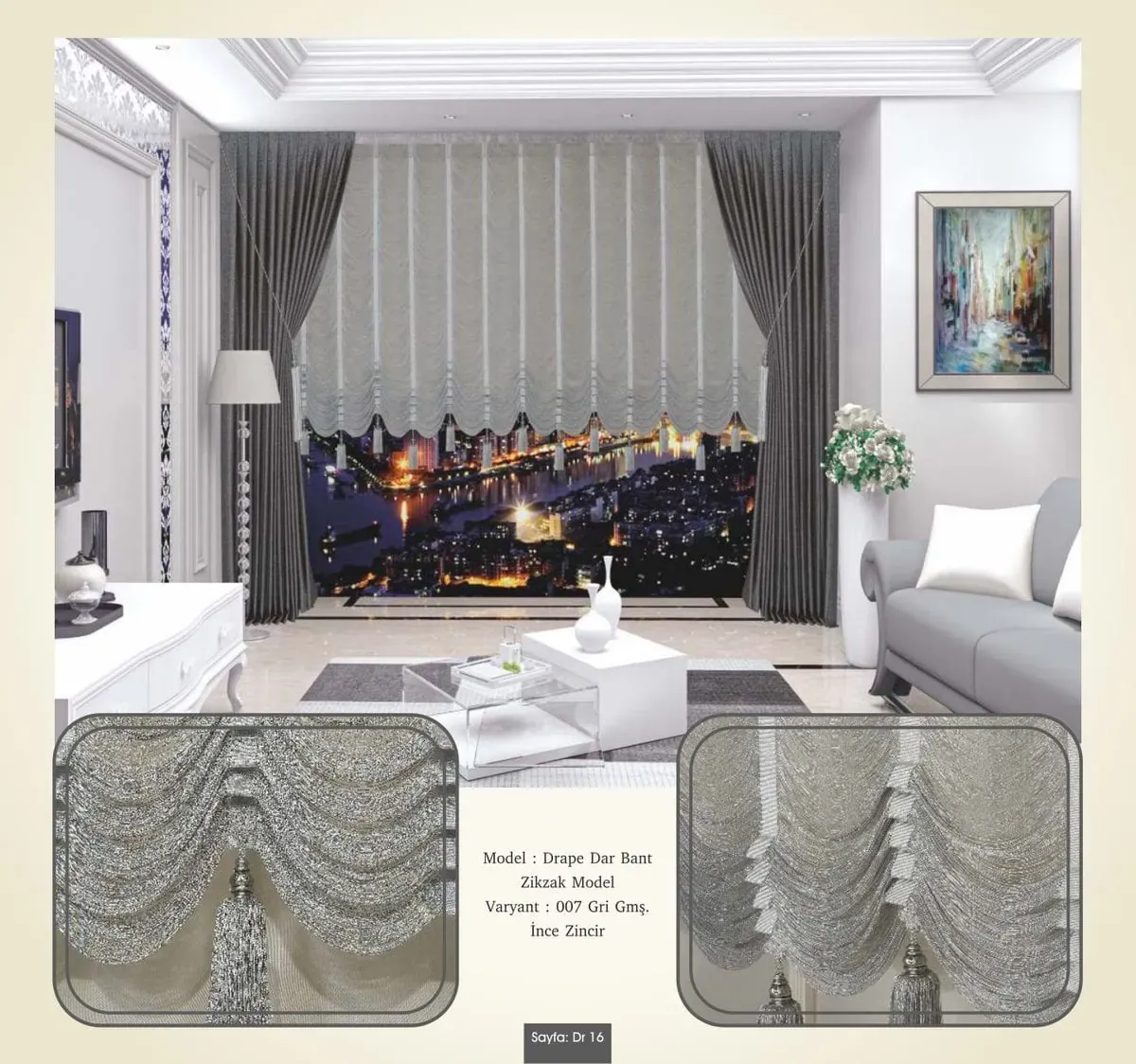 Drape İp Perde modeli 012