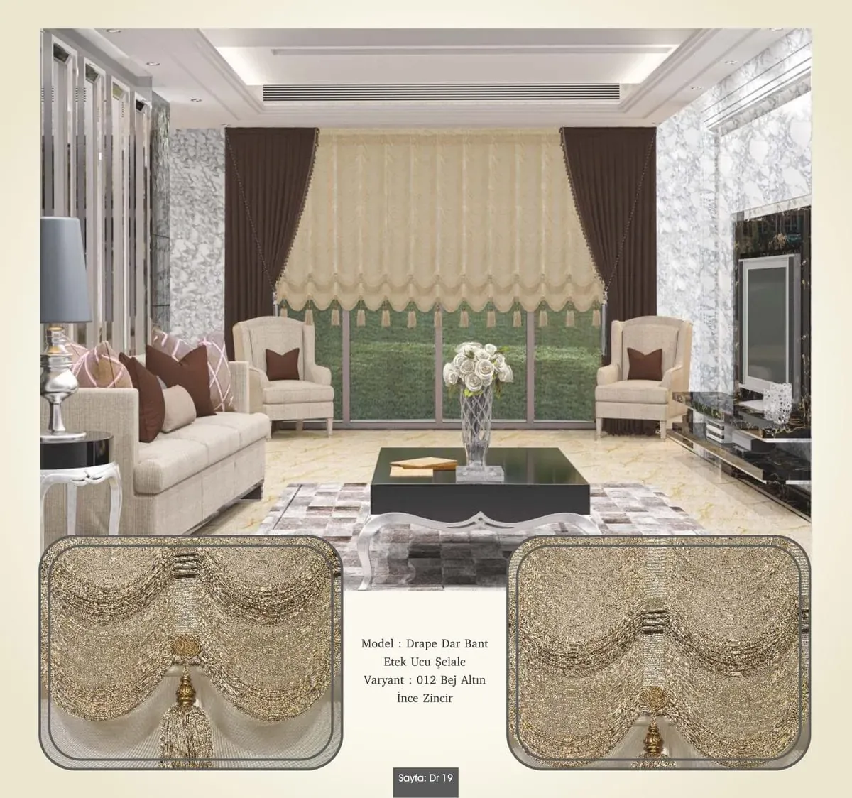 Drape İp Perde modeli 015