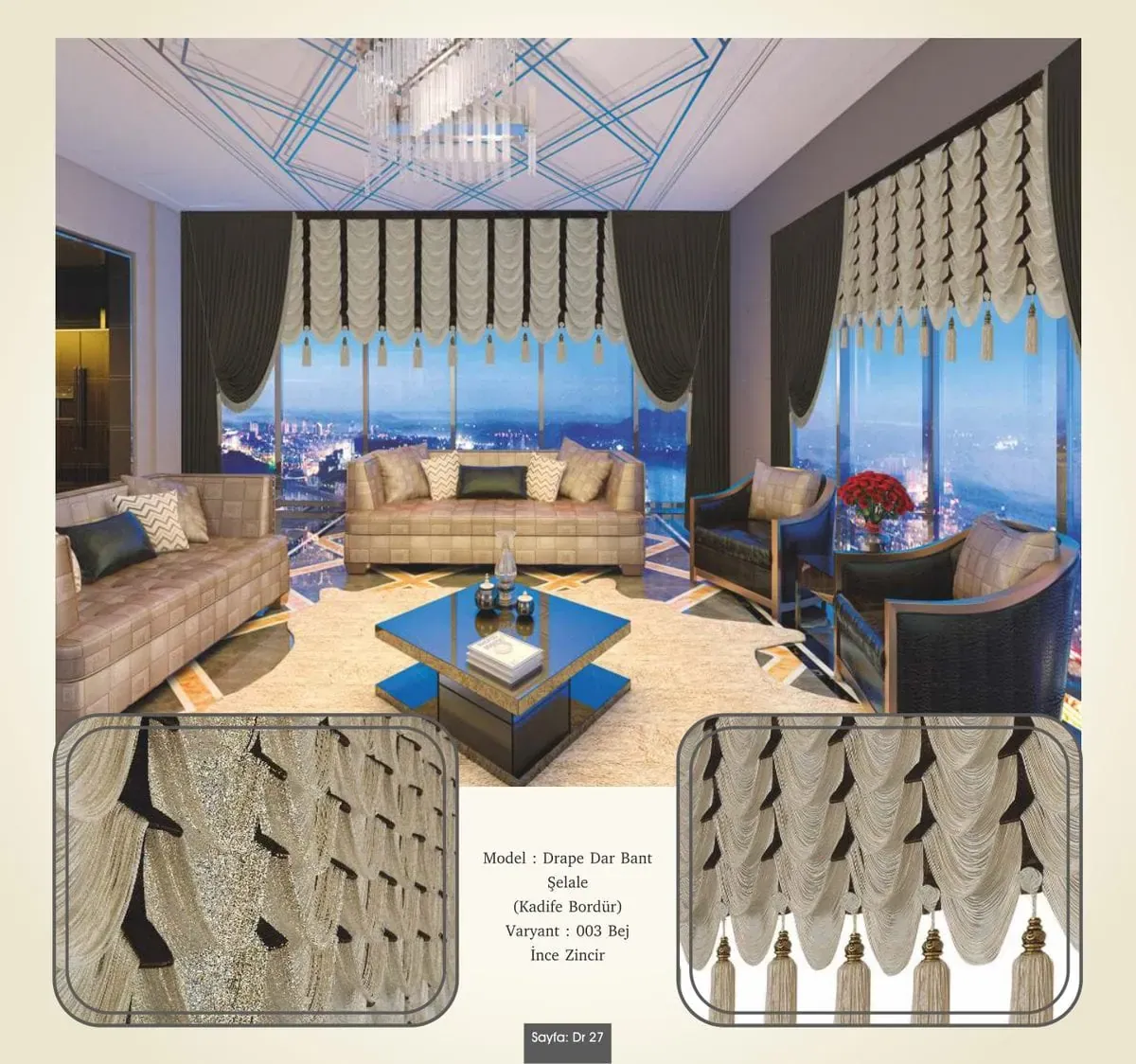 Drape İp Perde modeli 022