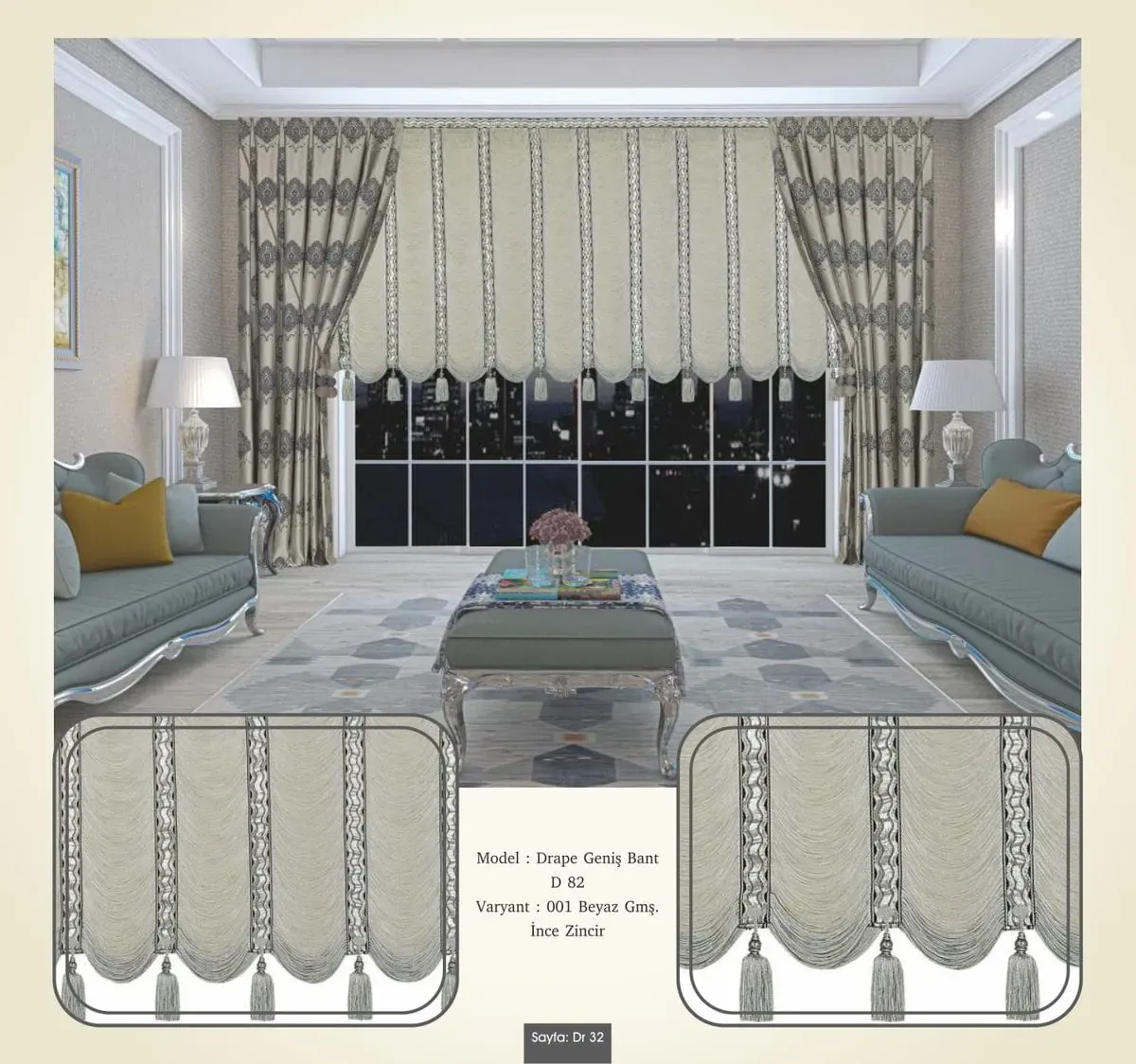 Drape İp Perde modeli 027