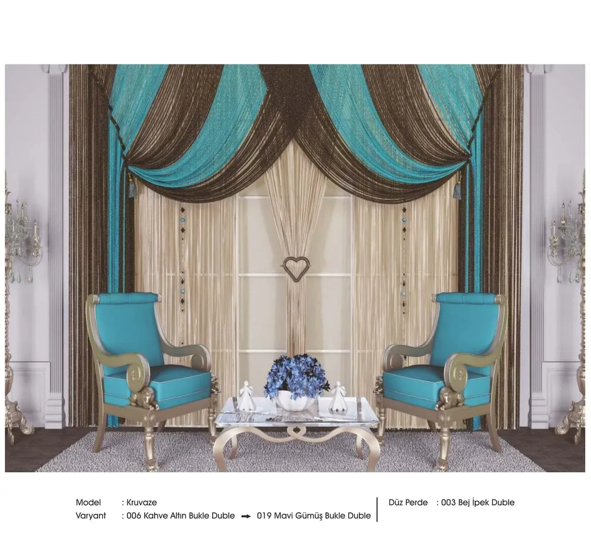 Drape İp Perde modeli 055