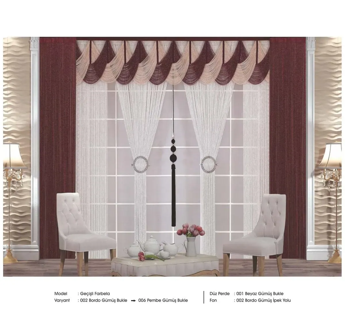 Drape İp Perde modeli 069